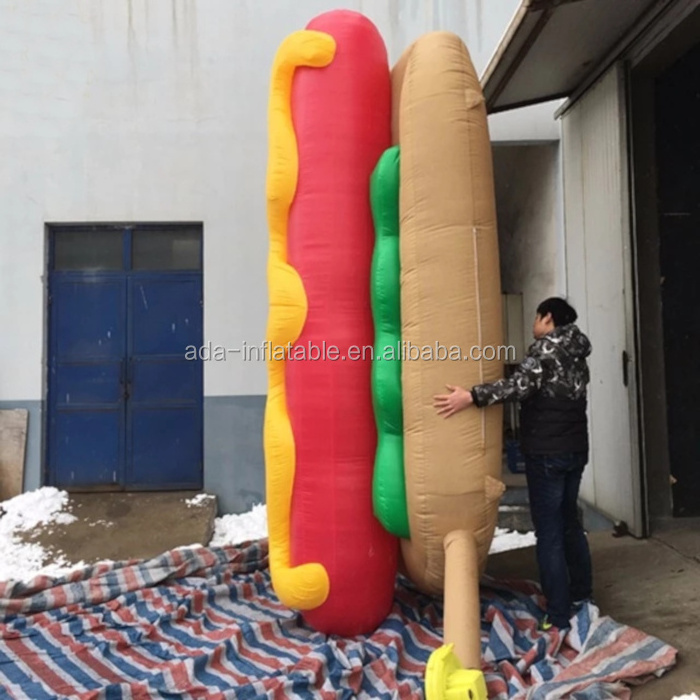 Customized design realistic inflatable hot dog for fast food restaurant promotion ST1426