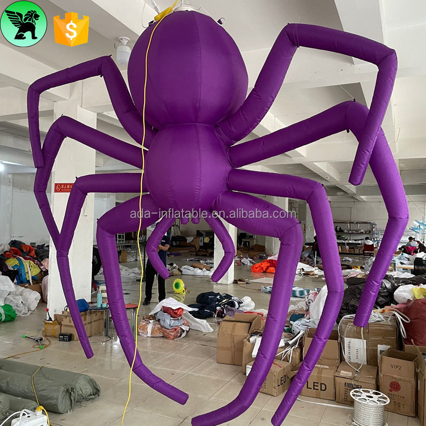 Indoor Event Decor Inflatable Model Customized 3m Purple Hanging Spider Inflatable For Club Halloween Party A8622