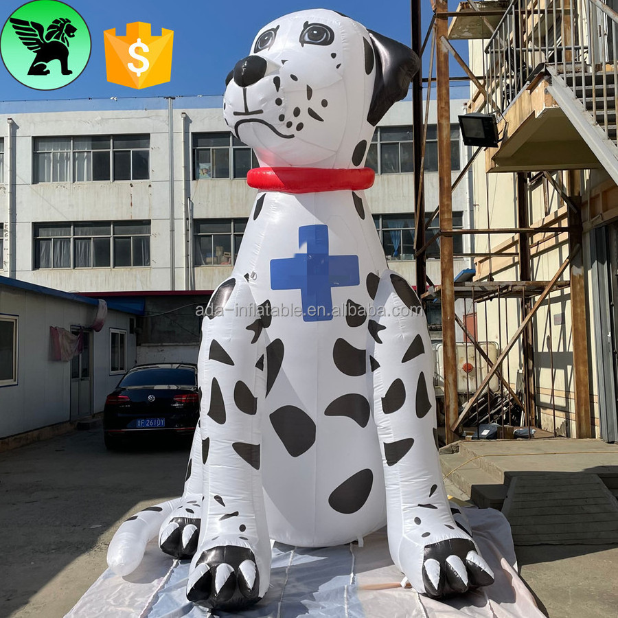 4m Advertising Dalmatians Inflatable Animal Customized 13ft High Cute Event Inflatable Dog With Cross A8903