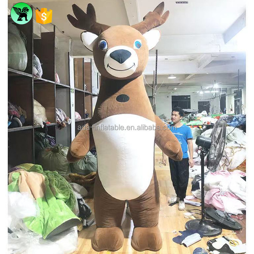 2.6m Advertising Deer Cartoon Costume Inflatable Customized Event Inflatable Deer Mascot For Party A7860