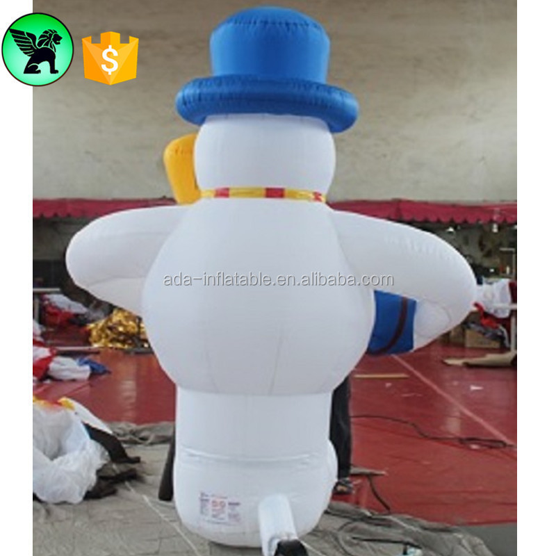 2m Cute Promotional Snowman Cartoon Inflatable Customized Holiday Advertising Inflatable Snowman With Gift Box And Broom A6940