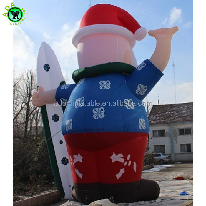 2018 Christmas event giant inflatable santa claus with ski ST914