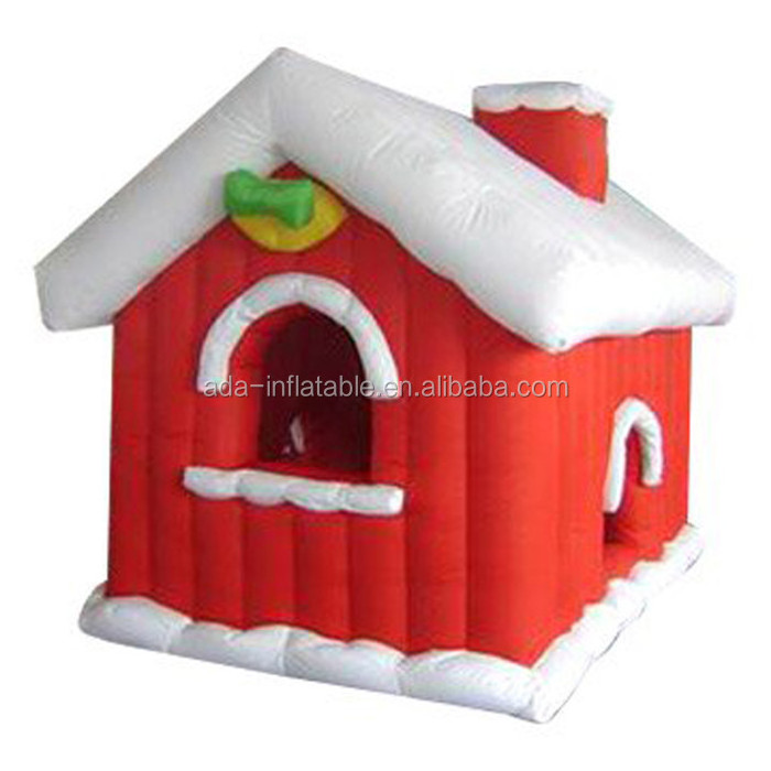 Christmas Event Advertising Inflatable House With Chimney For Santa Claus