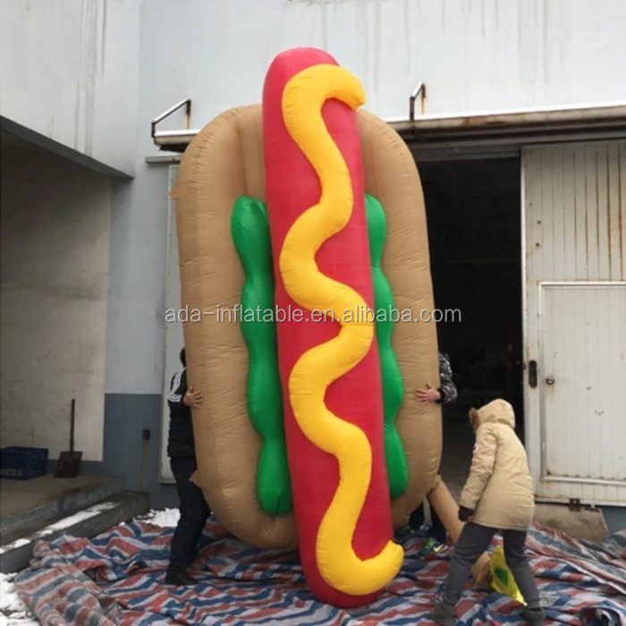 Customized design realistic inflatable hot dog for fast food restaurant promotion ST1426