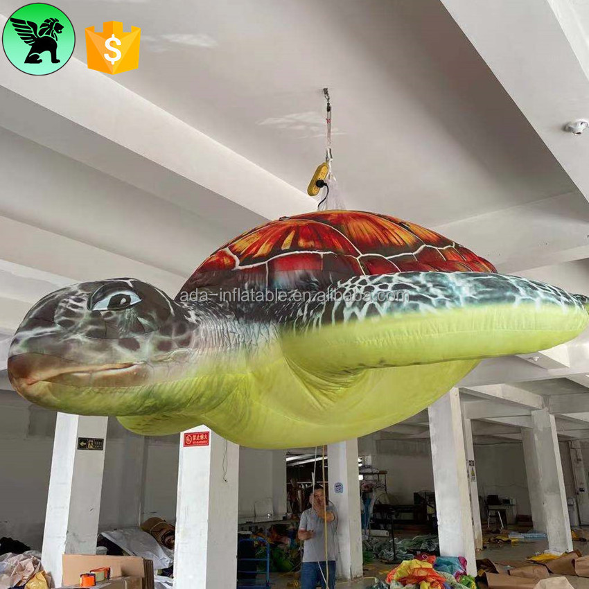 Festival Hanging Decor Inflatable Character Customized 10ft Length Giant Turtle Inflatable For Event A8397