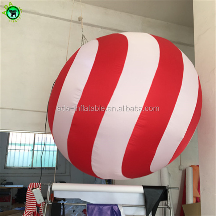 2m diameter inflatable balloon white and red circus theme ball inflatable christmas ball ST981