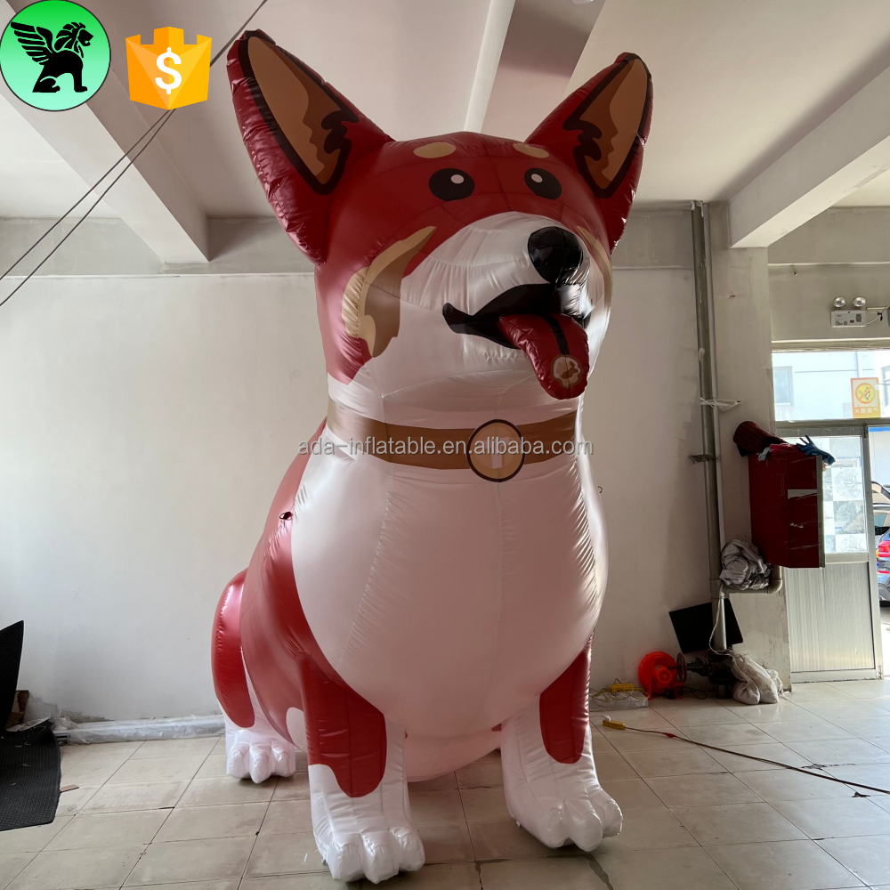 3.6m Dog Cartoon Decoration Inflatable Mascot Model Customized 11.8ft Giant Inflatable Animal Replica For Event A10094