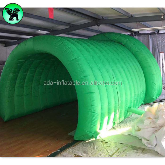 Sports Event Decoration Green Tunnel Inflatable 4m Length Giant Inflatable Tunnel For Event AA02