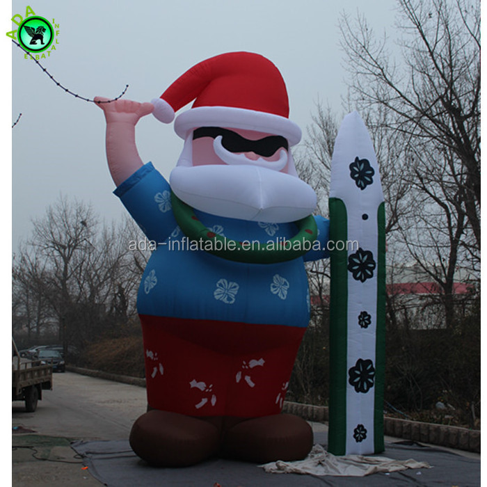 2018 Christmas event giant inflatable santa claus with ski ST914