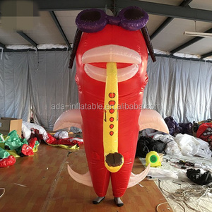 Event decoration inflatable walking fish costume with saxophone ST1078