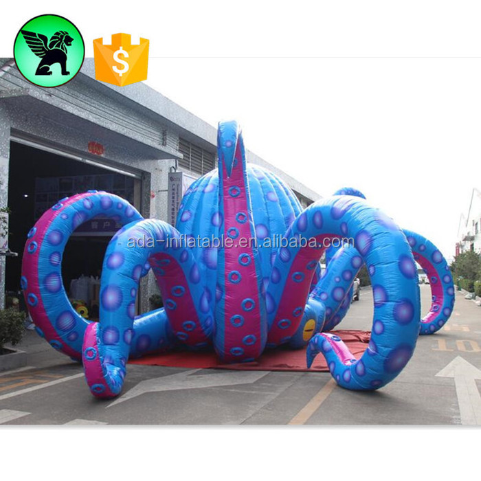 12m LengthX5.6m WidthX4m High Giant Blue Octopus Inflatable DJ Booth Customized Event Inflatable Octopus Booth A2221