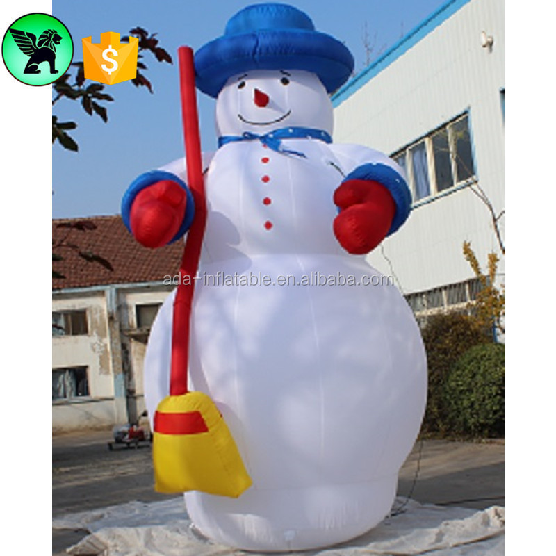 Broom Snowman Inflatable Customized 6m Advertising Inflatable Broom Snowman For Event A6946