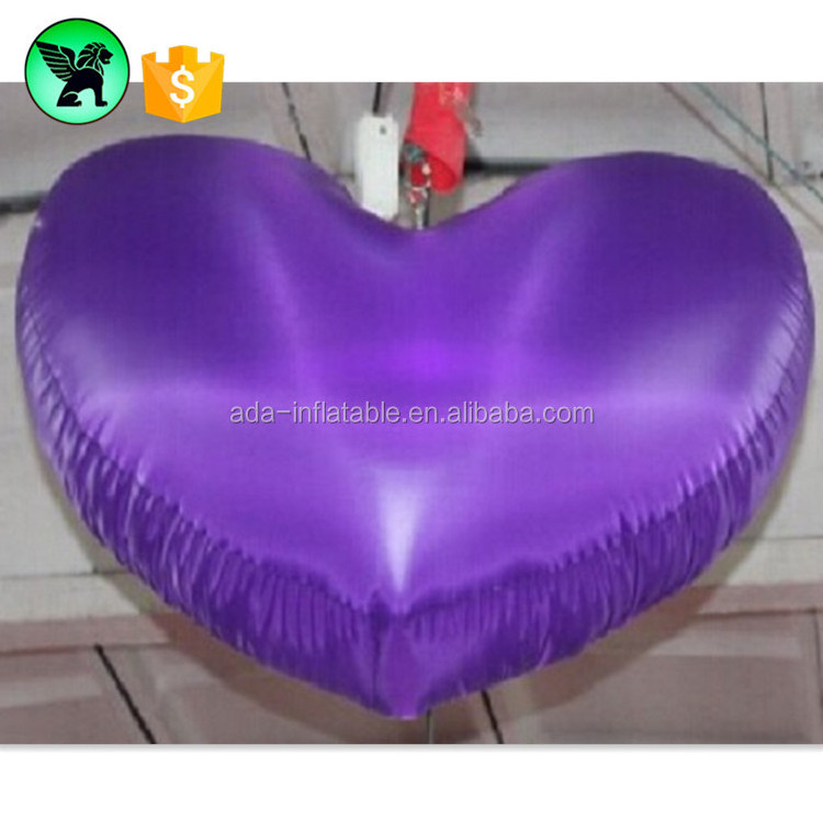 Shinny Event Hanging Inflatable Heart Customized 1m Giant Heart Inflatable For Party Decor A5303