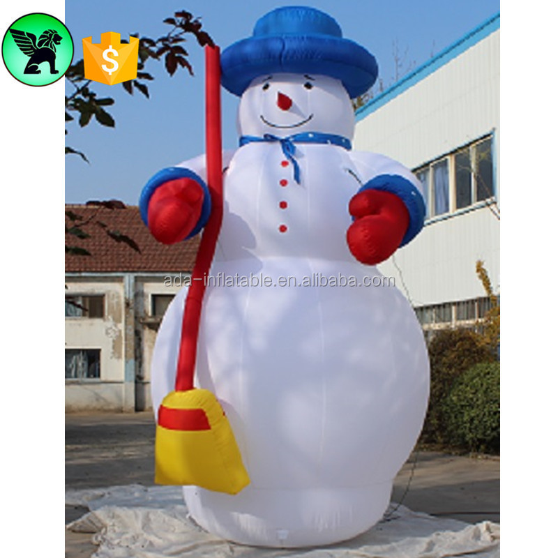 Broom Snowman Inflatable Customized 6m Advertising Inflatable Broom Snowman For Event A6946