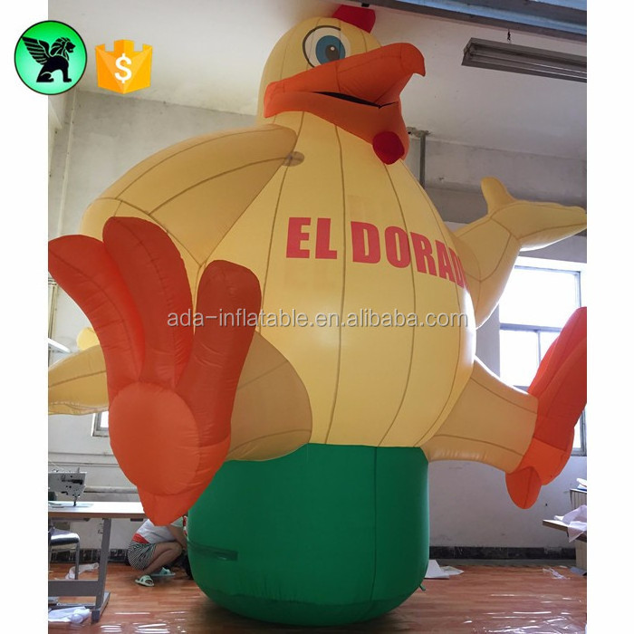 Outdoor commercial advertising event decoration giant animal inflatable yellow rooster chicken ST301