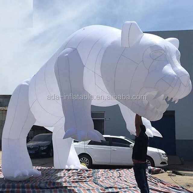 Customized logo available giant inflatable white panther inflatable animal leopard ST1257