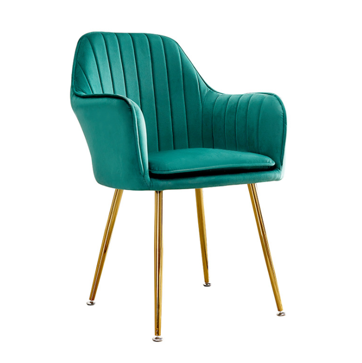 wholesale modern nordic velvet luxury green fabric Thread Dining room gold  Chair