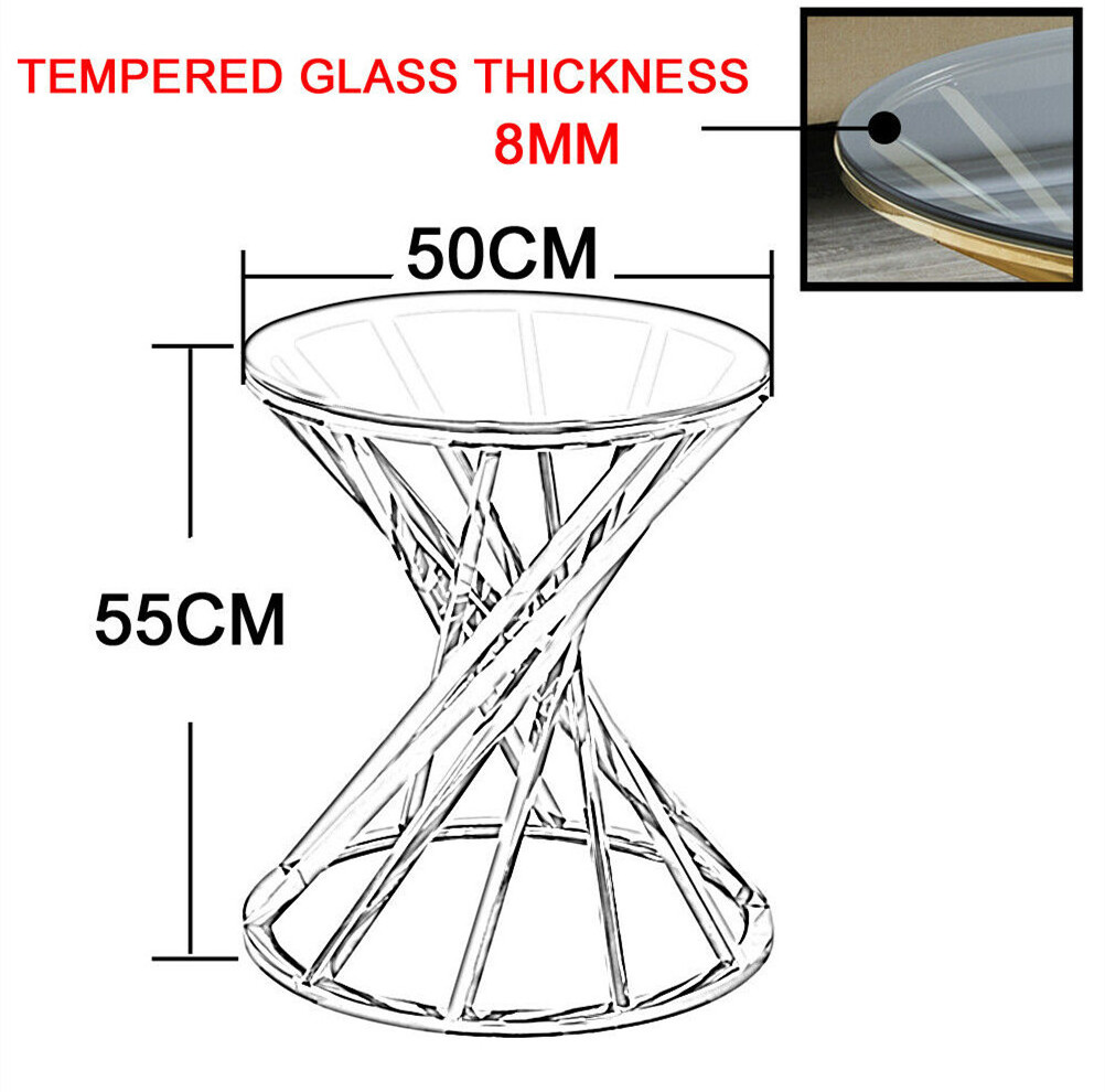 Tempered Glass Top Side End Coffee Table Set Gold Stainless Steel Modern Innovation Design Luxury Metal Living Room Furniture