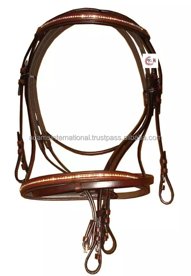 High Quality Leather Horse Bitless Bridle With Soft cushioning covers the noseband and headpiece Wholesaler manufacturer