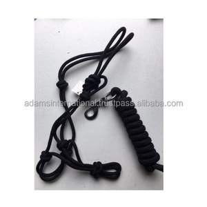 Premium quality rope halter equestrian horse riding products in black color Adams International wholesaler manufacturer