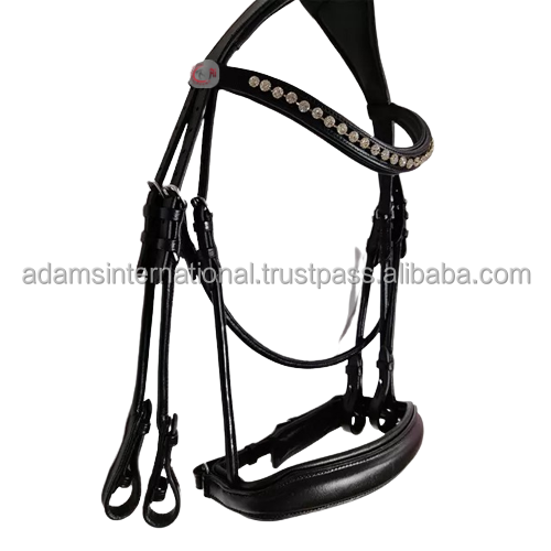 High Quality Leather Horse Bitless Bridle With Soft cushioning covers the noseband and headpiece Wholesaler manufacturer