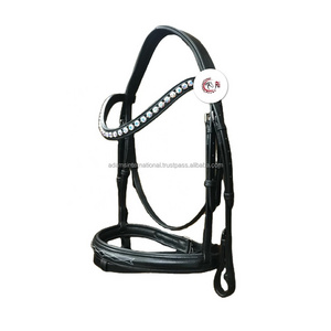 Best Quality Equine Bling English Leather Horse Bridle Crystal Brow band Saddle Horse Riding Harness wholesaler