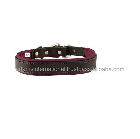 dog collar charm wholesale design your own logo luxury leather dog collar with Brass buckle dog accessories wholesaler