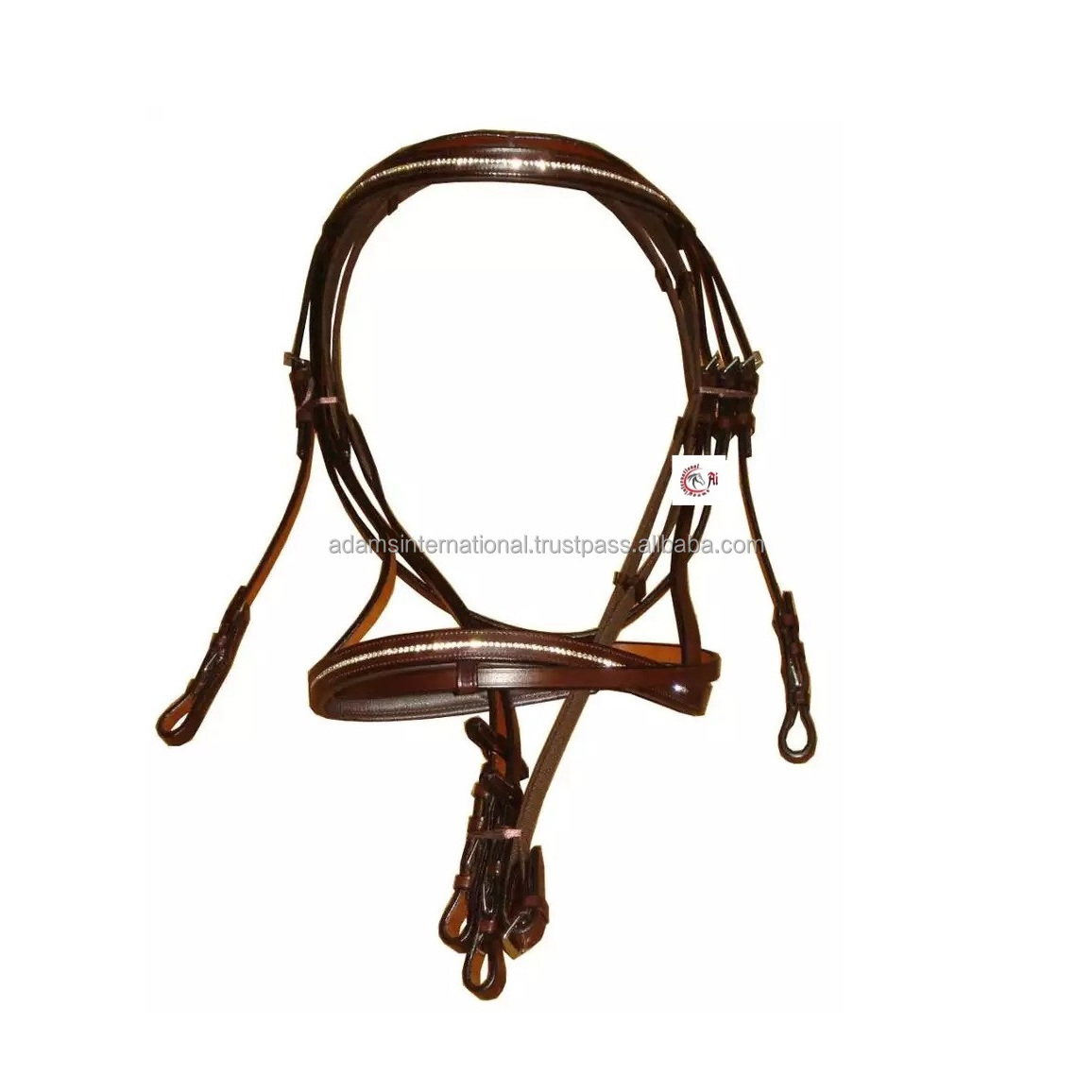 High Quality Leather Horse Bitless Bridle With Soft cushioning covers the noseband and headpiece Wholesaler manufacturer