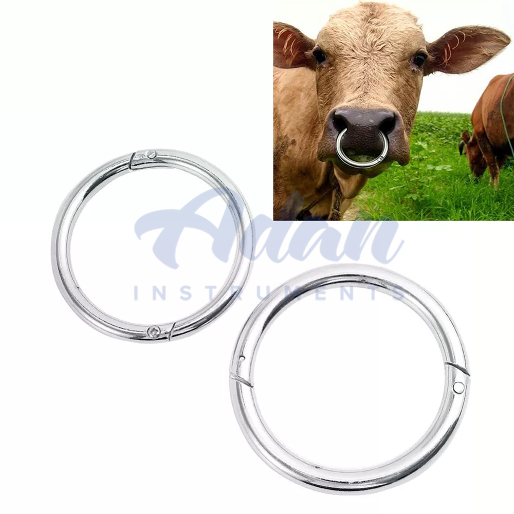 Premium Quality Veterinary Cattle Hoop Nose Clip Livestock Animal Cow Calf Nose Ring Stainless Steel Bull Weaner Nose Hook Ring