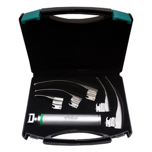 0, 1, 2, 3, 4 Professional MacIntosh Laryngoscope Set Fiber Optic LED with 5 Curved Blades Available on Factory Prices