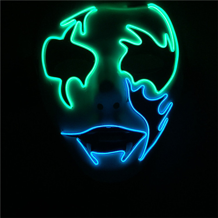 Halloween Led El Mask Bar Ktv Masquerade Luminous Glowing Mask Party Cosplay Led Masquerade Draw Masquerade El Neon Mask