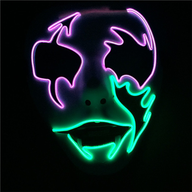 Halloween Led El Mask Bar Ktv Masquerade Luminous Glowing Mask Party Cosplay Led Masquerade Draw Masquerade El Neon Mask