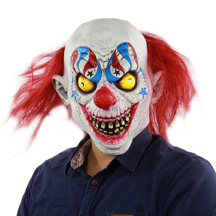 Clown Mask Costume Mask Halloween Masquerade Cosplay Costume Horror Clown Joker Latex Eco-friendly Party Masks 1pc/opp Bag 10pcs