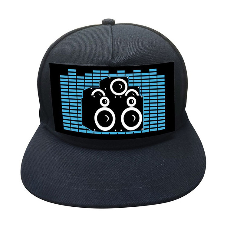 Promotion cheap dj club christmas concert custom logo advertising USB charging app control led message display hat