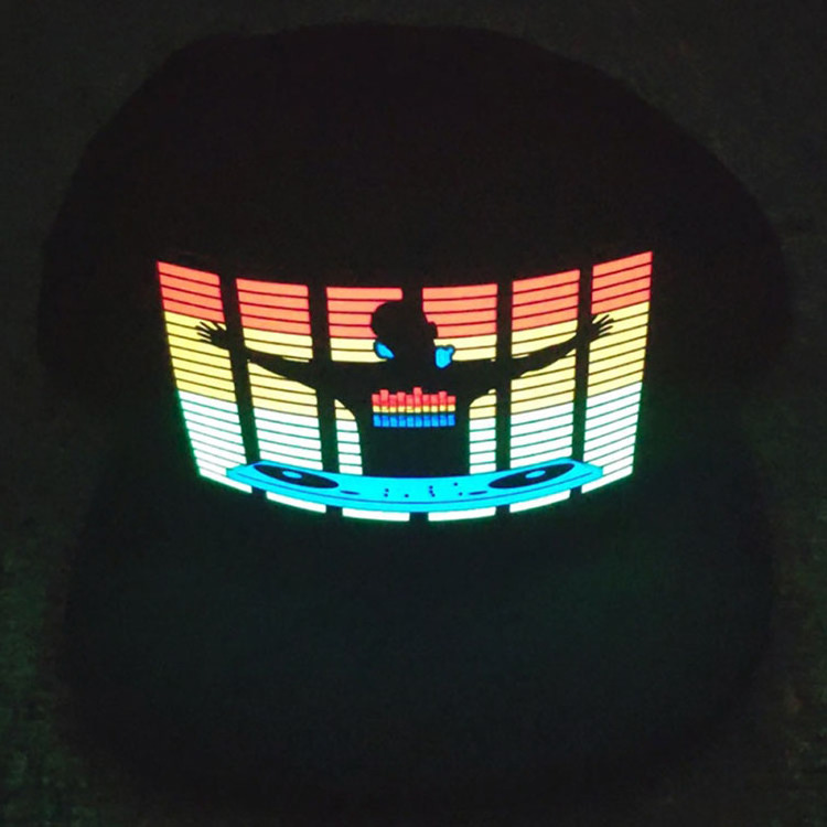 Promotion cheap dj club christmas concert custom logo advertising USB charging app control led message display hat