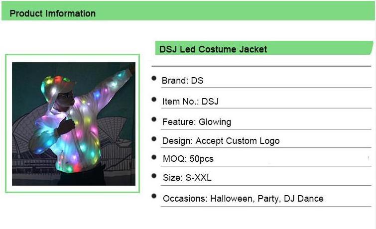 High-Quality Hotsell Halloween Led Luminous Cosplay Costume Adult Dj Light Up Nightclub Costume