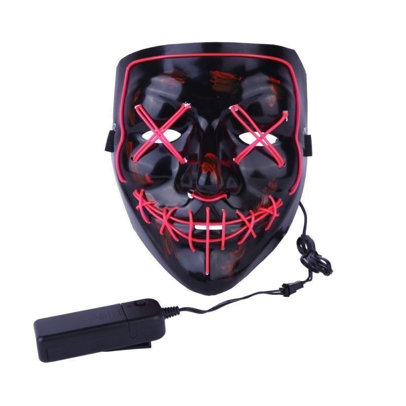 Christmas PVC halloween scary horror dj purge party masks el wire led rave helmet cosplay prop bar masquerade neon masks