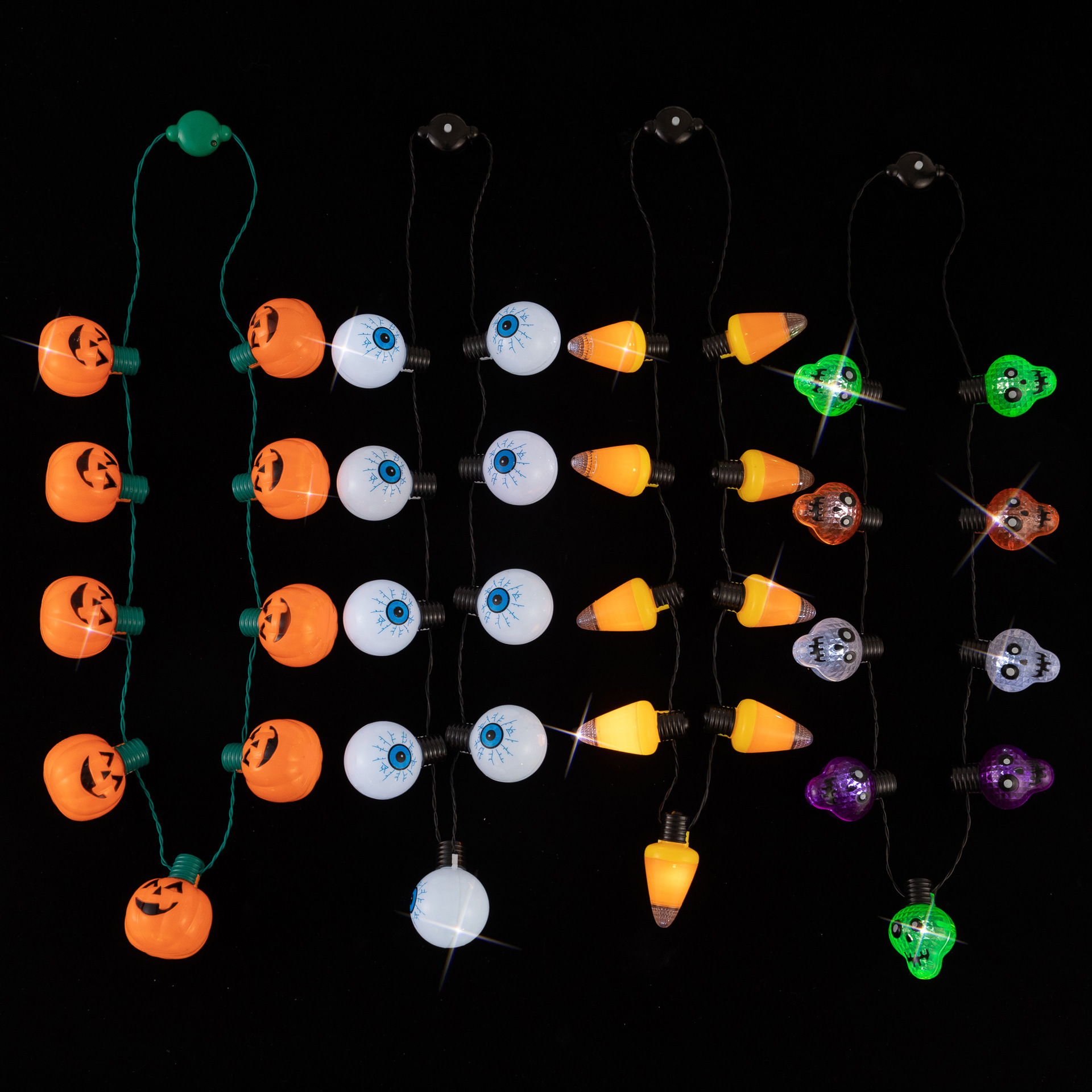 Halloween Glow Necklace pumpkin Mardi Gras Beads Light Up Necklaceor Party Decoration