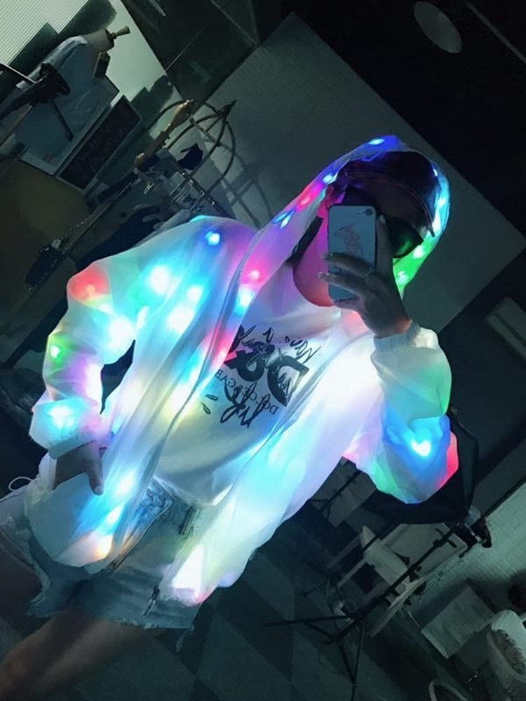 Custom Luminous Performance Led Light Dance Costume Glowing Hoodie Jacket tv & movie costumes