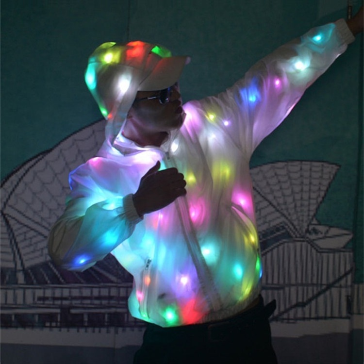 Custom Luminous Performance Led Light Dance Costume Glowing Hoodie Jacket tv & movie costumes