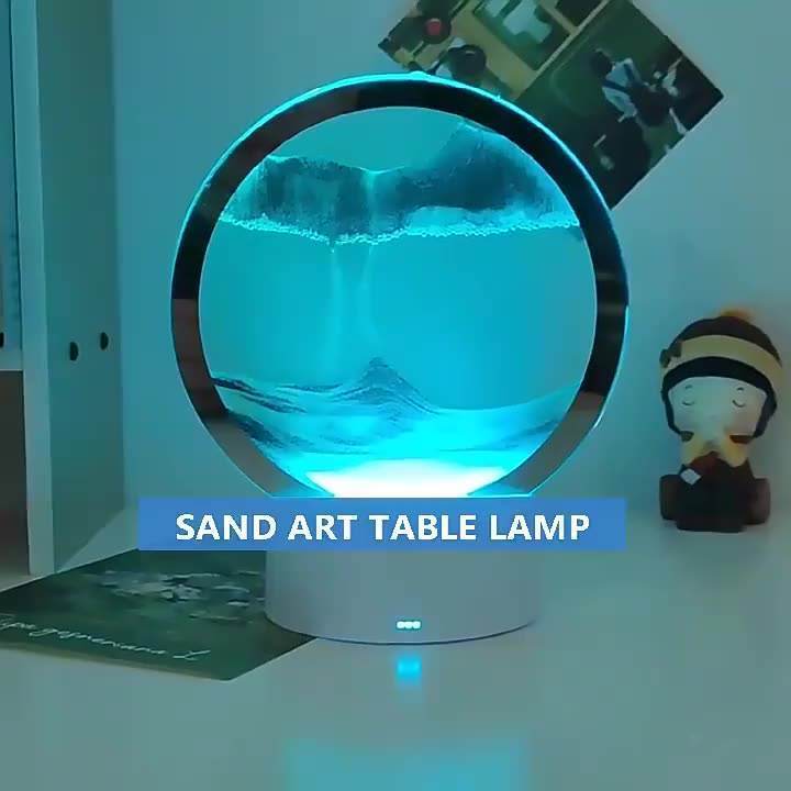 Creative 3D Led Night Light  3D Sand Painting Table Lamp 3D Colorful Moving Sand Art Party Gift Nordic Decoration