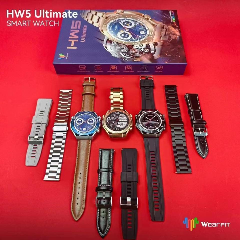 Men's Luxury Watch Stainless Steel Straps Voice Assistant HW5 Max Smart Watch NFC Montre Connected Watch 2023