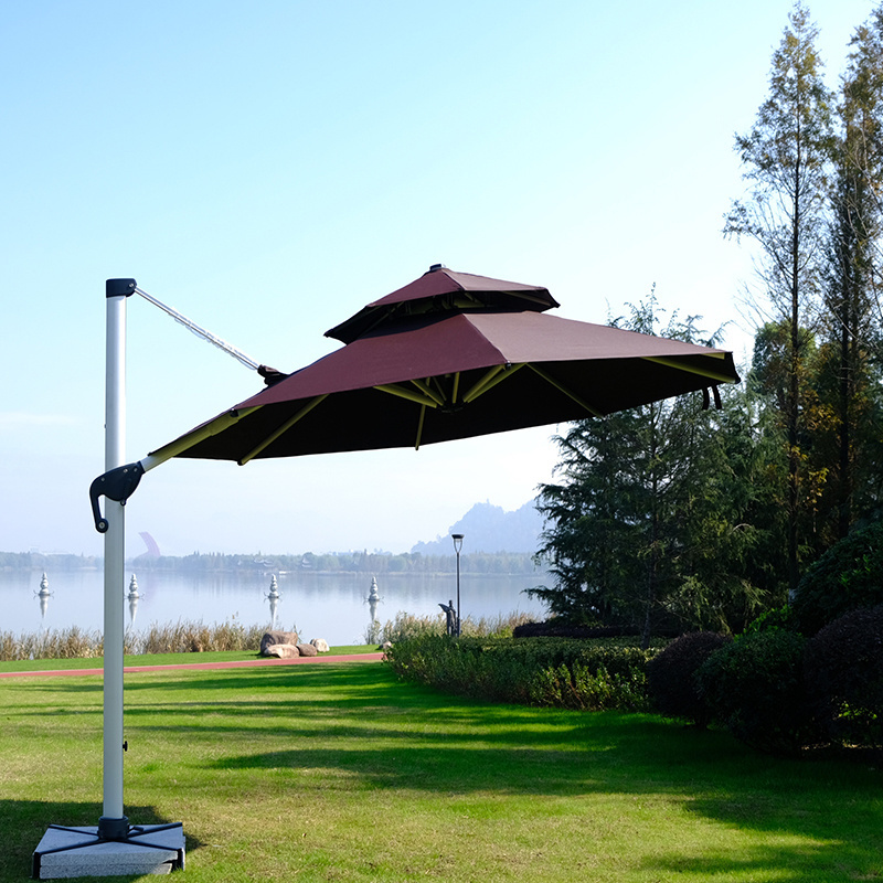 Windproof outdoors beach parasol crank system strong aluminum frame patio umbrellas & bases cantilever amp patio umbrellas