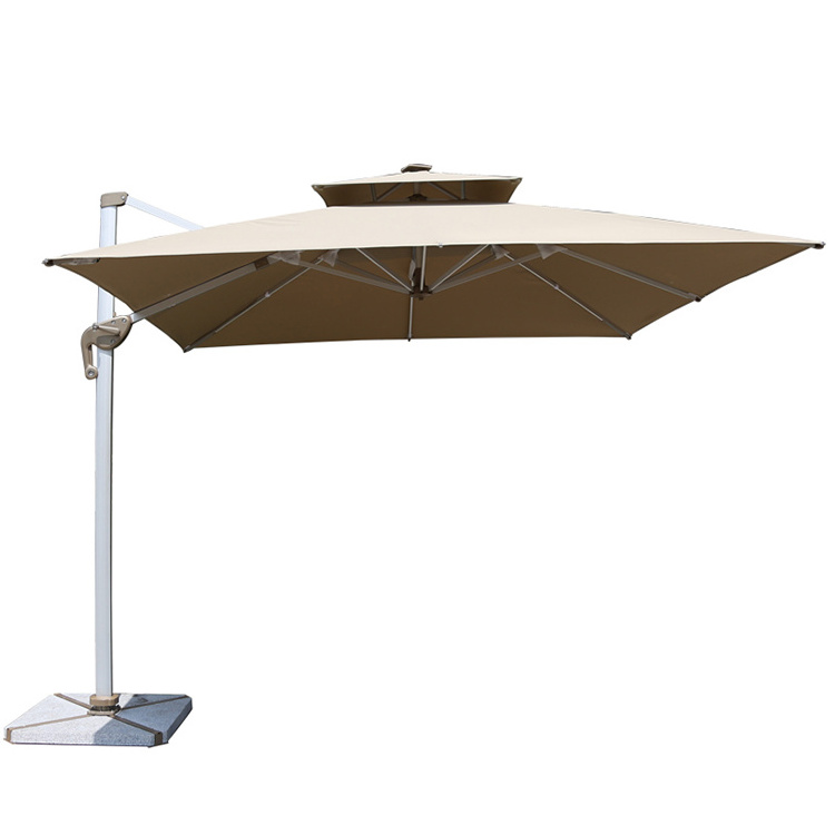 Nordic Outdoor 10ft Waterproof Sun Umbrella Rectangular Patio Garden Umbrella with Cantilever Design