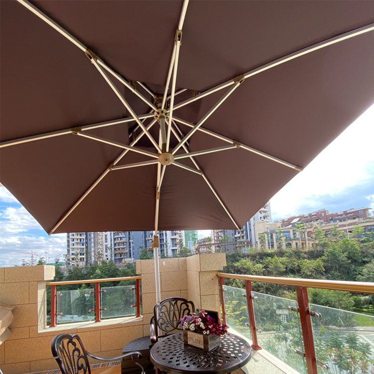 Nordic Outdoor 10ft Waterproof Sun Umbrella Rectangular Patio Garden Umbrella with Cantilever Design