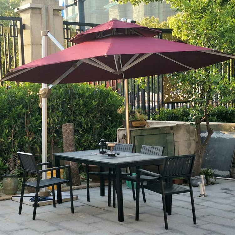 Nordic Outdoor 10ft Waterproof Sun Umbrella Rectangular Patio Garden Umbrella with Cantilever Design