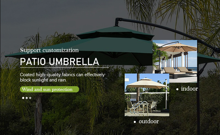 Restaurant umbrellas parasol 3m Outdoor Aluminum frame Hanging Umbrellas With 360 Rotation for Garden