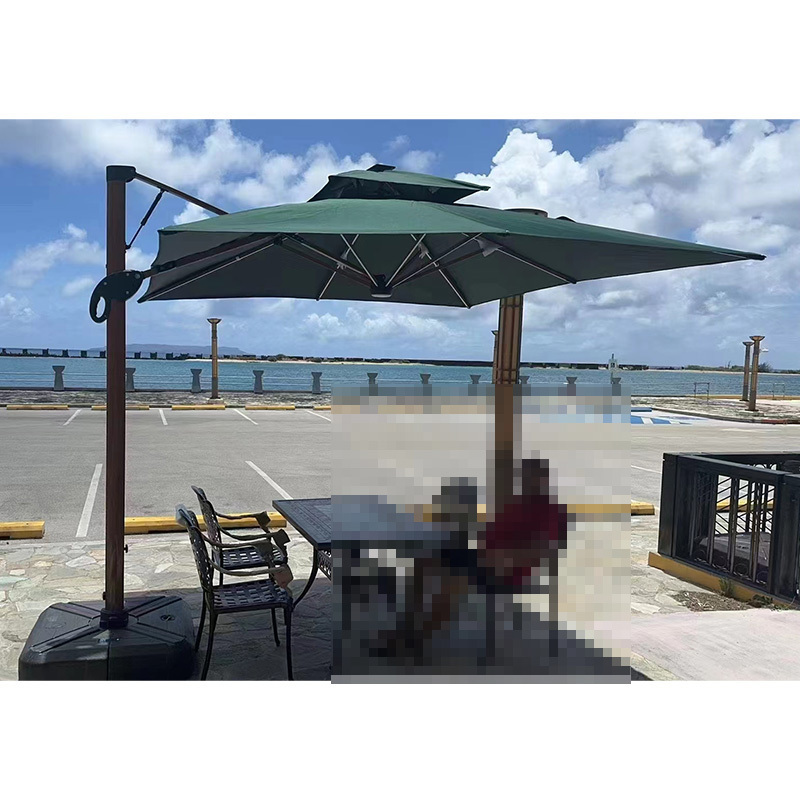 Restaurant umbrellas parasol 3m Outdoor Aluminum frame Hanging Umbrellas With 360 Rotation for Garden