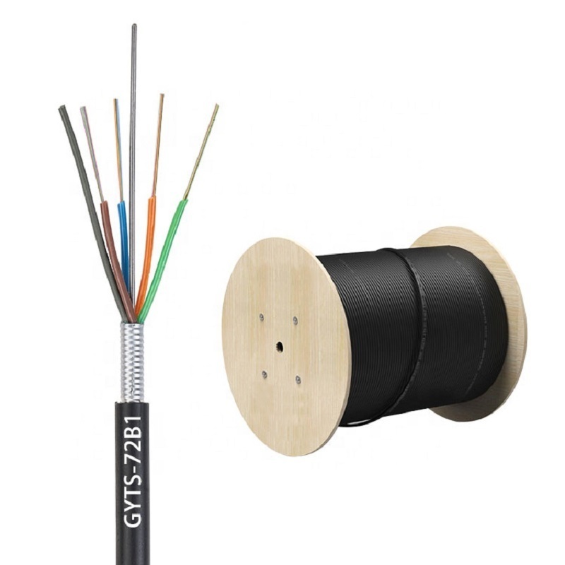 Factory 24 core GYTS Outdoor g657a2 direct buried armored Fiber Optic Cable