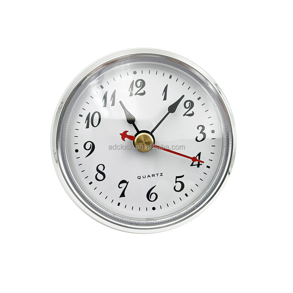 70mm Clock Head Fit Ups Inserts 2.8 Inch Roman Arabic Numeral Metal Dials Quartz Clock Insert